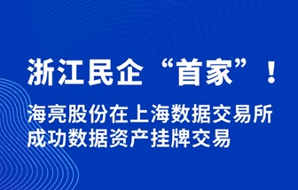 浙江民企“首家” | 海亮股份在上海数据交易所成功数据资产挂牌交易